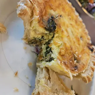 Hmmmm, spinach quiche is just delicious,  wonderful,  buttery,  flaky crust &amp; the filing is perfection