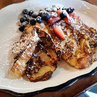 Berries and cream croissant french toast