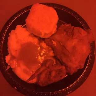 2 piece hand breaded chicken dinner