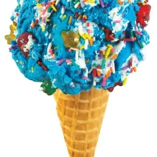 Blue Cotton Candy with Gummy Bears, Sprinkles and Marshmallow Cream