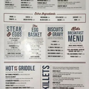 Breakfast menu