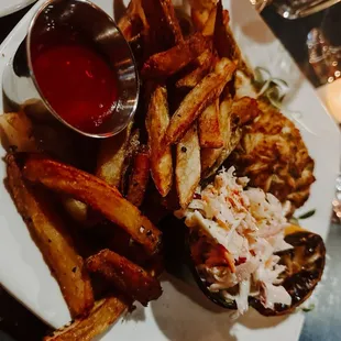 Crab Cake Special with French Fries and Cole Slaw