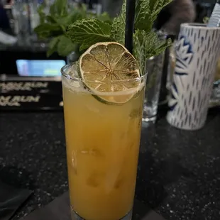 Ginger Has Nice Mangoes - A rum blend, mango, ginger, falernum, honey, &quot;lime&quot;, a silly amount of bitters, bubbles