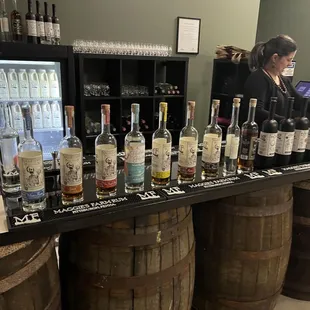 a woman behind the bar