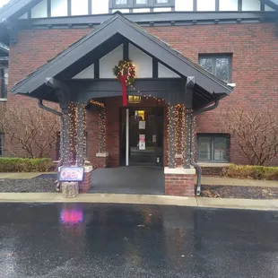 the entrance to the restaurant