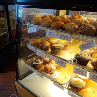 a display of baked goods