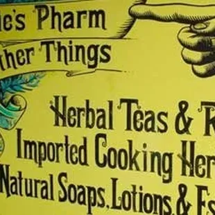 a sign for teas and remedies