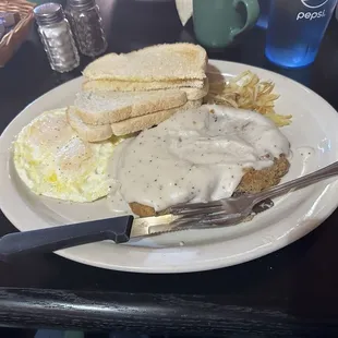 Chicken Fried Steak and Eggs