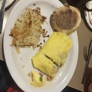 Another omelette option with an English muffin choice