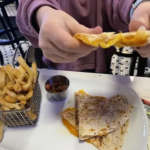 My daughter said this was &quot;so cheesy.&quot;  She loved the fries so much she didn&apos;t even use ketchup!