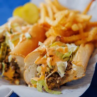 a sandwich and french fries