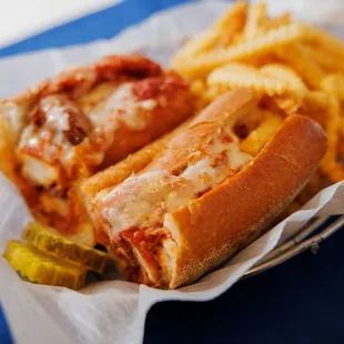 a sandwich and french fries