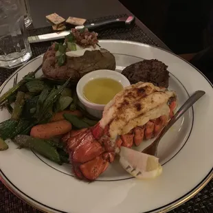 Filet and lobster tail