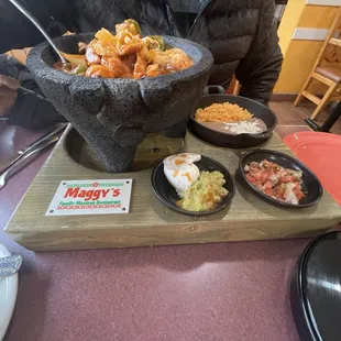 Nice Molcajete presentation and it tastes as good as it looks!