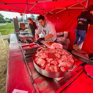 outside, paella