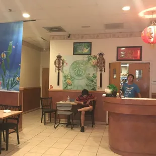 Inside- small, but room to dine in
