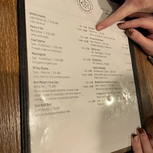 Current beer menu 11/2021