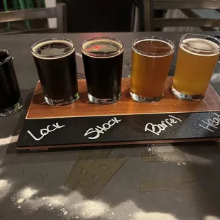 a flight of beers