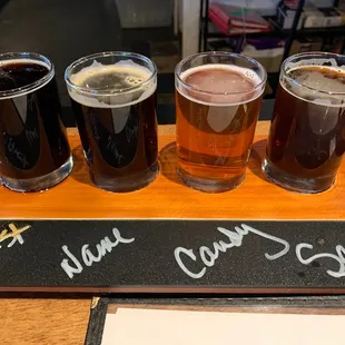 a flight of beers