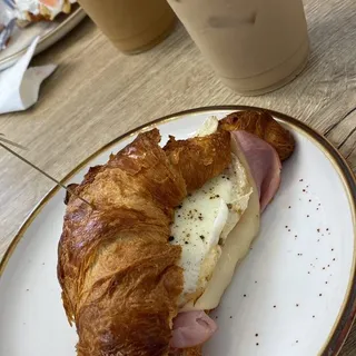 Ham and Cheese Croissant Sandwich