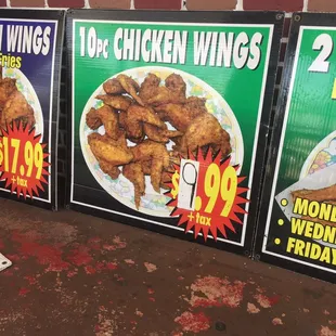 chicken wings and fried chicken