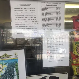 The menu of home food.  The fried chicken tastes amazing here!