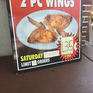 chicken wings and fried chicken