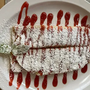 Sweet cheese crepes