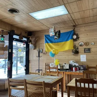 the inside of a restaurant