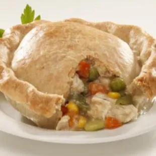 Treat yourself to a hearty meal with our premade chicken pot pie delivery.