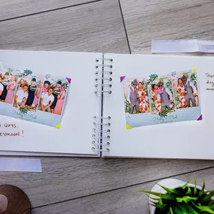 Memory book with photos to look back on.