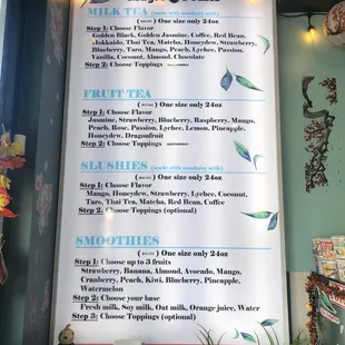 Drink menu
