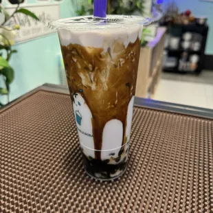 Taro milk tea with brown sugar boba