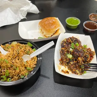 Vegetable Fried Rice Vada Pav (2 Pieces) Veg Manchurian Dry