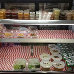 Great variety of dressings. And yummy baklava.