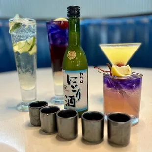 Magic punch, Seoul Flower, Blue Galaxy, Junmai Nigori Sake