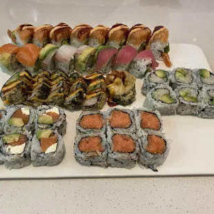 Various sushi and sashimi from Magic Sushi