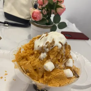 Thai tea shave ice