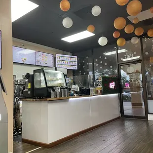 the inside of a coffee shop