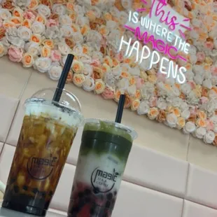 Cream Brulee Brown Sugar Bubble Latte Strawberry Matcha Latte