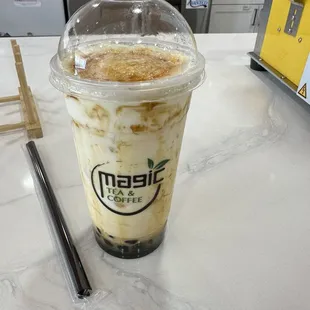 F1 - Cream Brulee Brown Sugar Boba w Foam Amazing