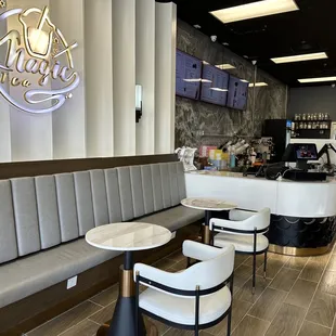 the interior of a coffee shop