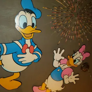 On the ceiling of the Mickey room