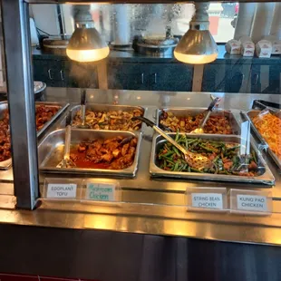 a variety of food items on display