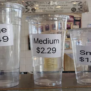 Drink sizes &amp; prices as of 4.18.2022