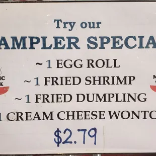 Sampler Special as of 05.26.2023