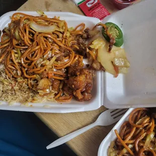 Jalapeño chicken and orange chicken