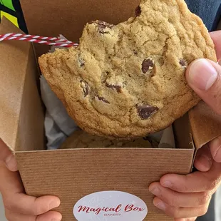 Salted chocolate chip, moist with a crunchy bottom, tasted great