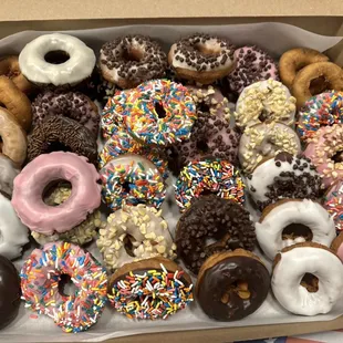 Variety of cake donuts