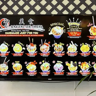 Menu board.